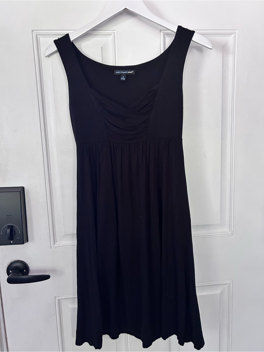 Saint Tropez West Black Sleeveless Gathered Midi Dress